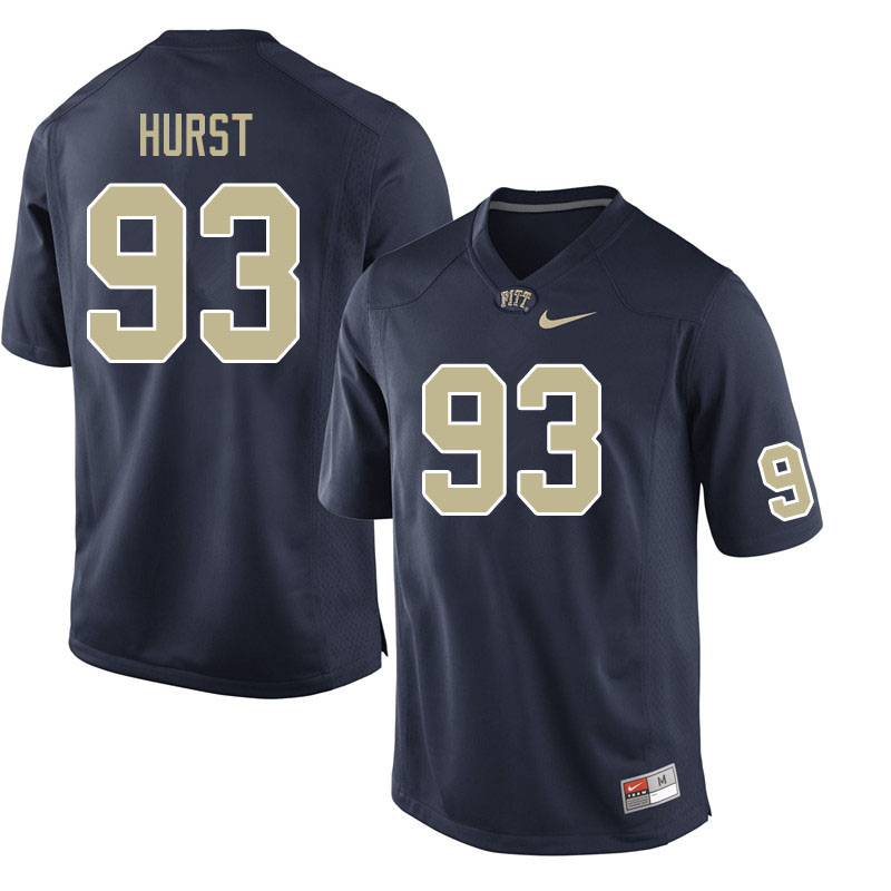 Men #93 Brandon Hurst Pitt Panthers College Football Jerseys Sale-Navy